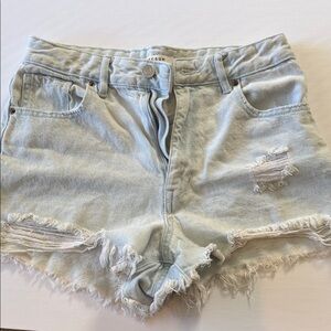 Pacsun Light Blue Distressed Denim Shorts High Rise Festival Size -26